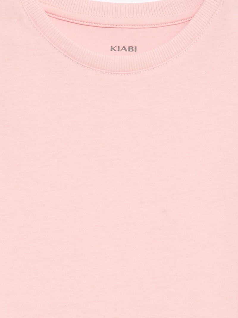 T-Shirt aus Tough Cotton mit kurzen Ärmeln Rosa - Kiabi