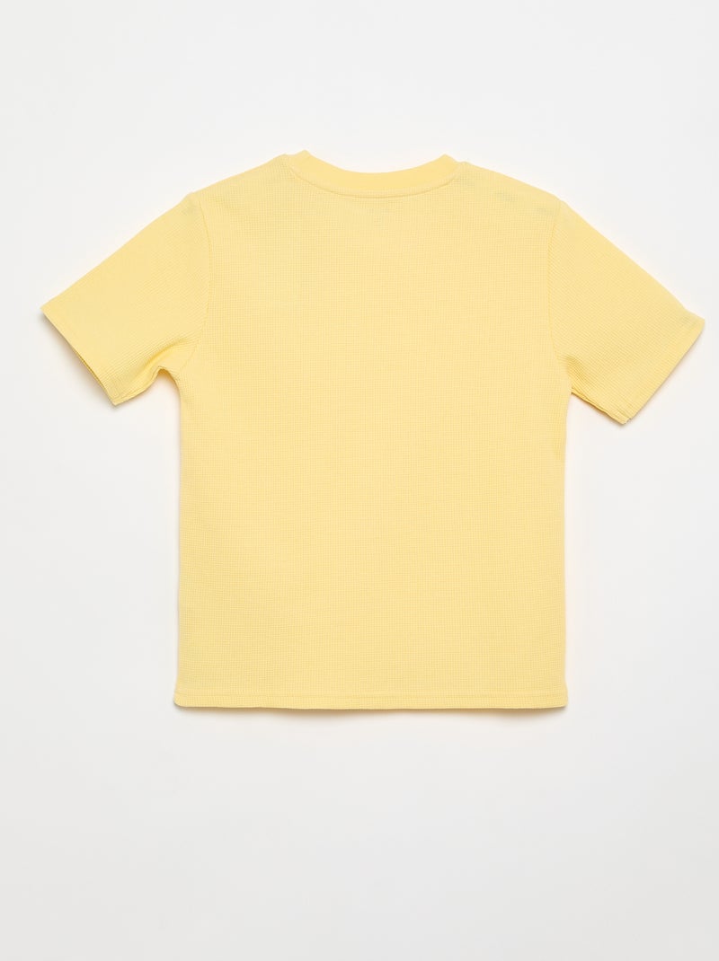 T-Shirt aus Waffelstrick Blanc - Kiabi
