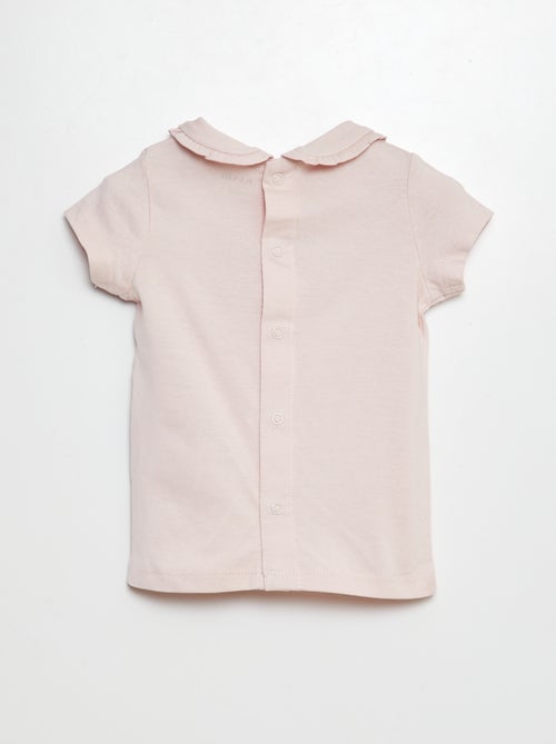 T-shirt avec col claudine - Kiabi