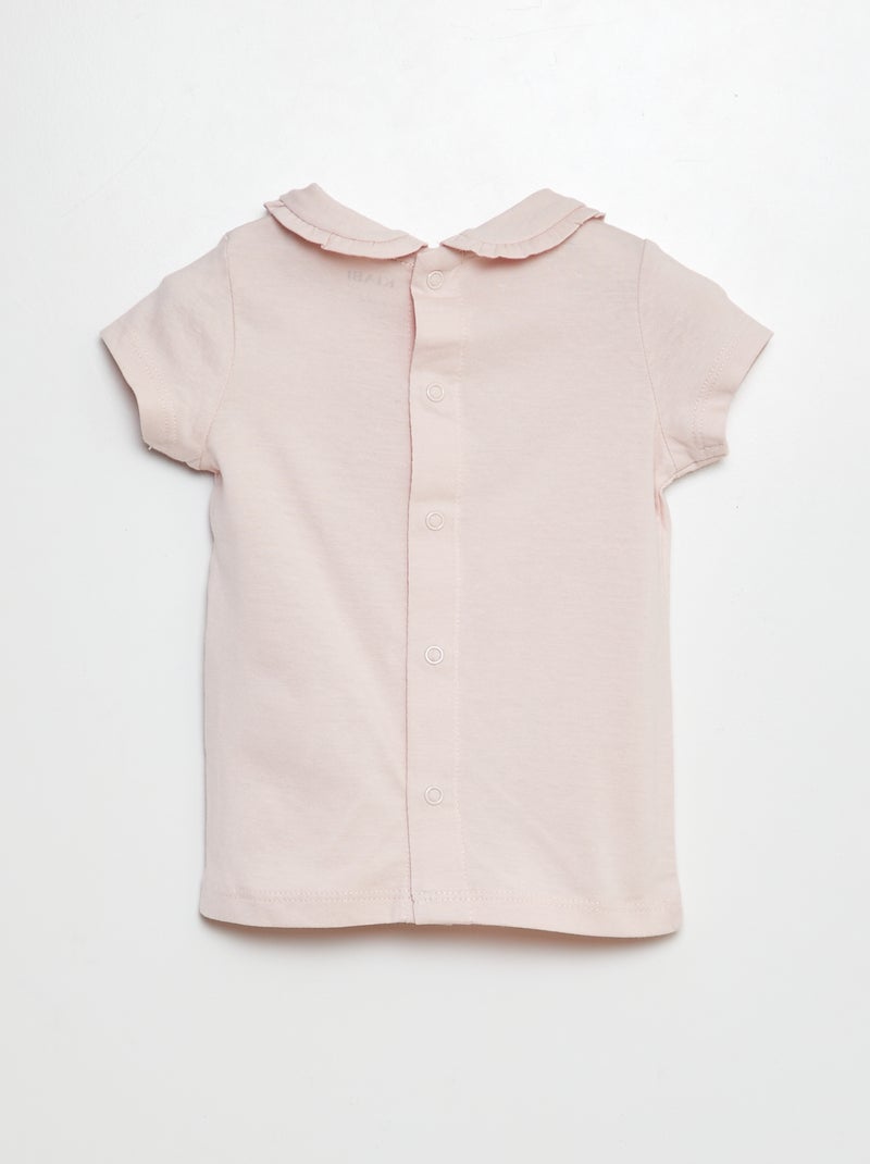 T-shirt avec col claudine ROSE - Kiabi
