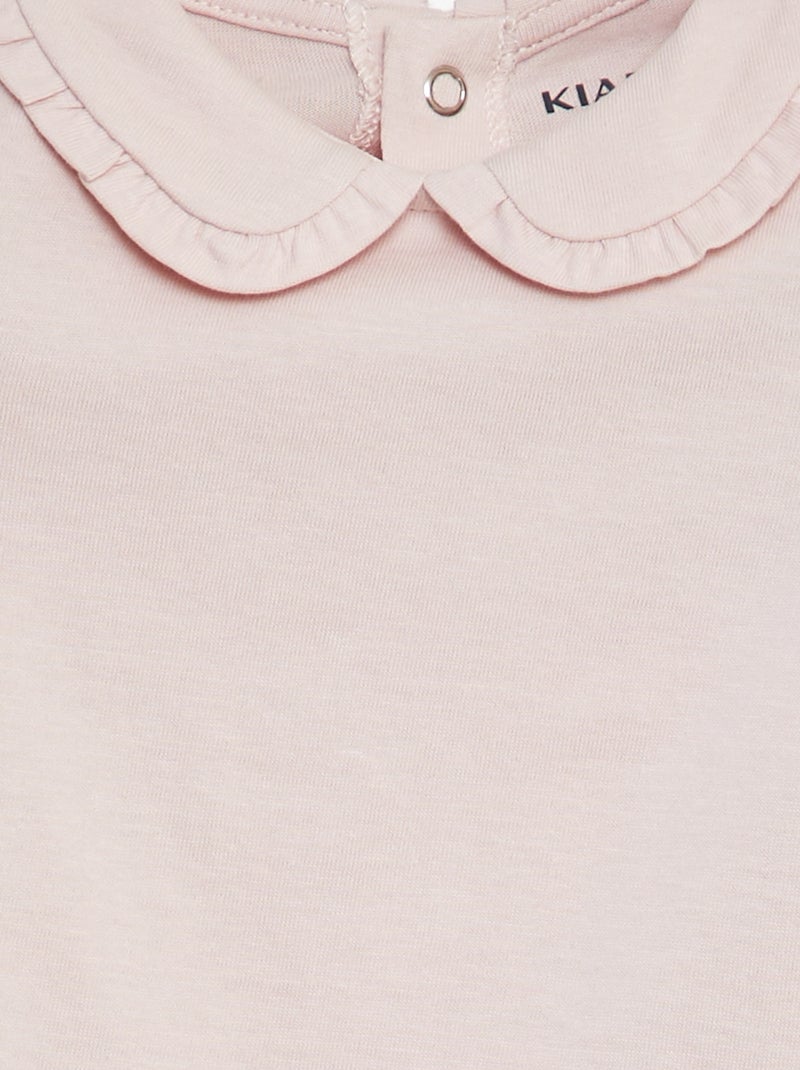 T-shirt avec col claudine ROSE - Kiabi