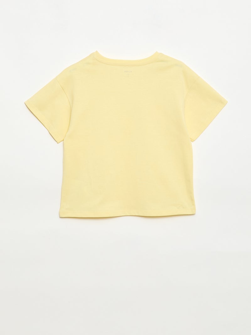 T-shirt avec fleurs en macramé Jaune - Kiabi