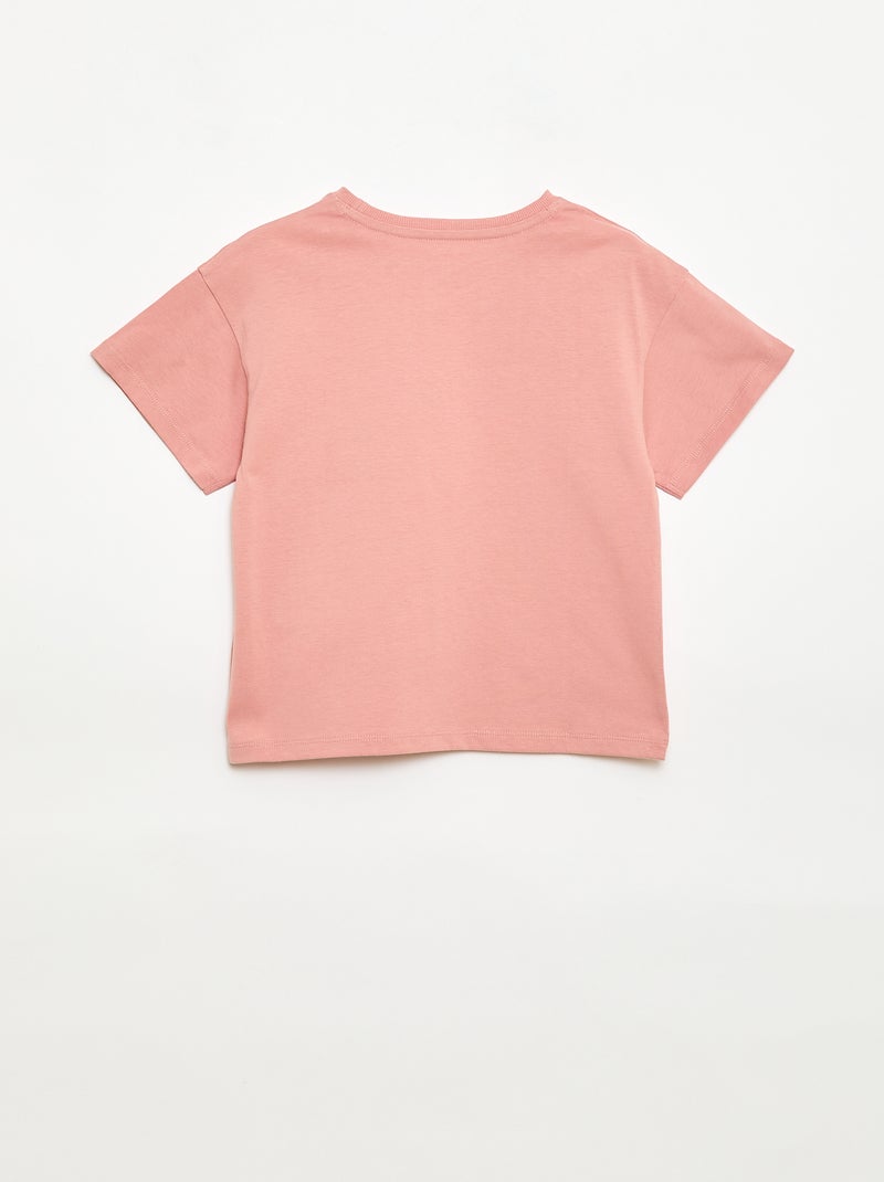 T-shirt avec fleurs en macramé Rose - Kiabi