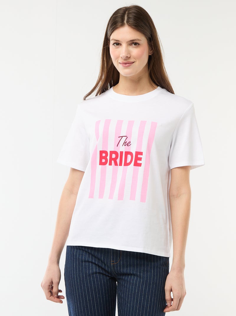 T-shirt avec message EVJF Bleu - Kiabi