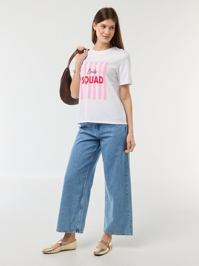 T-shirt avec message EVJF Bleu - Kiabi