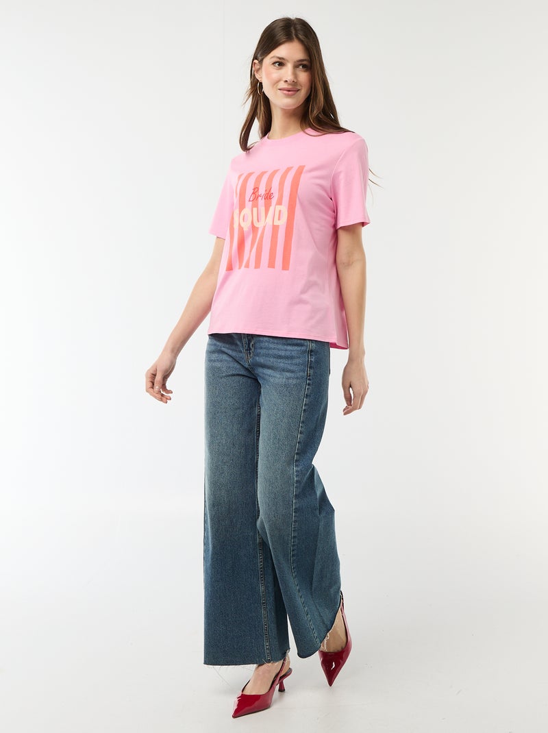 T-shirt avec message EVJF Rose - Kiabi