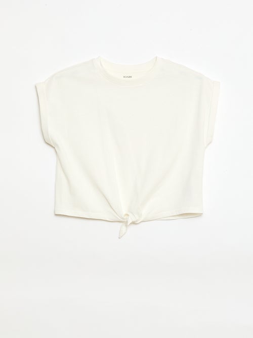 T-shirt avec nœud à la taille - Kiabi