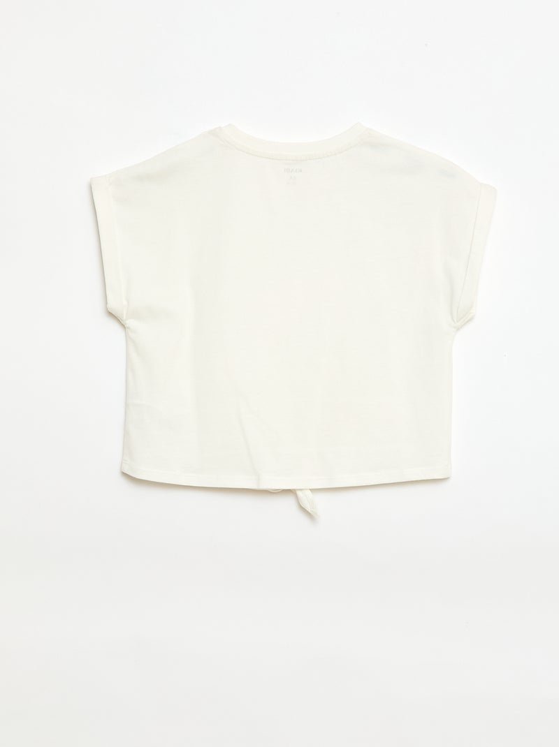 T-shirt avec nœud à la taille Blanc - Kiabi