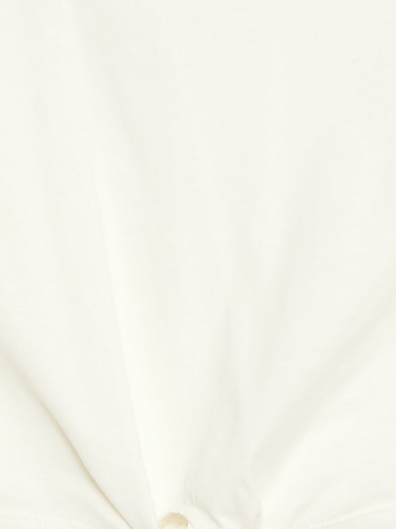 T-shirt avec nœud à la taille Blanc - Kiabi
