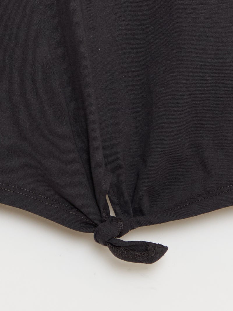 T-shirt avec nœud à la taille Noir - Kiabi