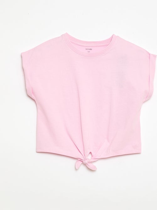 T-shirt avec nœud à la taille - Kiabi