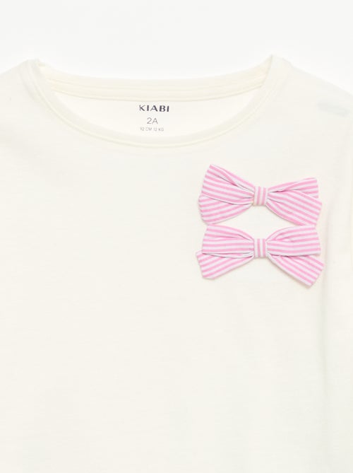 T-shirt avec nœuds décoratifs manches longues - Kiabi