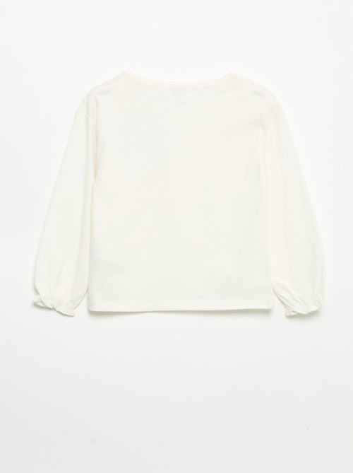 T-shirt avec nœuds décoratifs manches longues - Kiabi