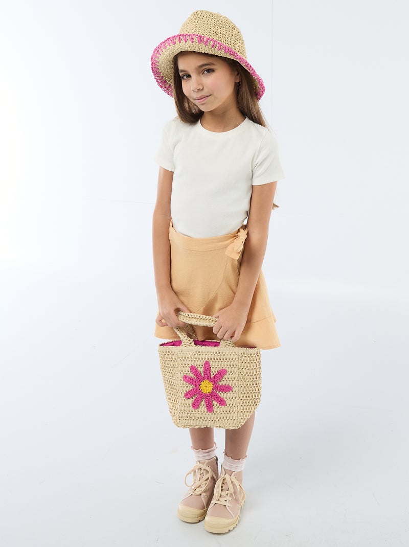 T-shirt avec nœuds fantaisie Blanc - Kiabi