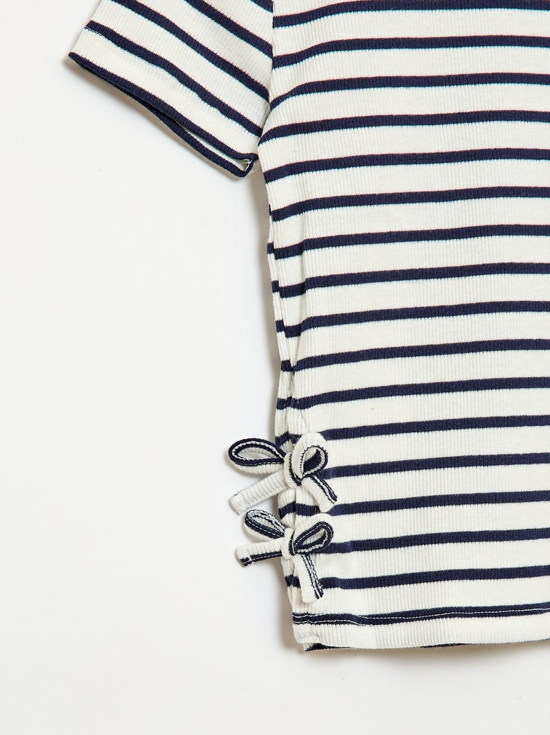 T-shirt avec nœuds fantaisie Bleu - Kiabi