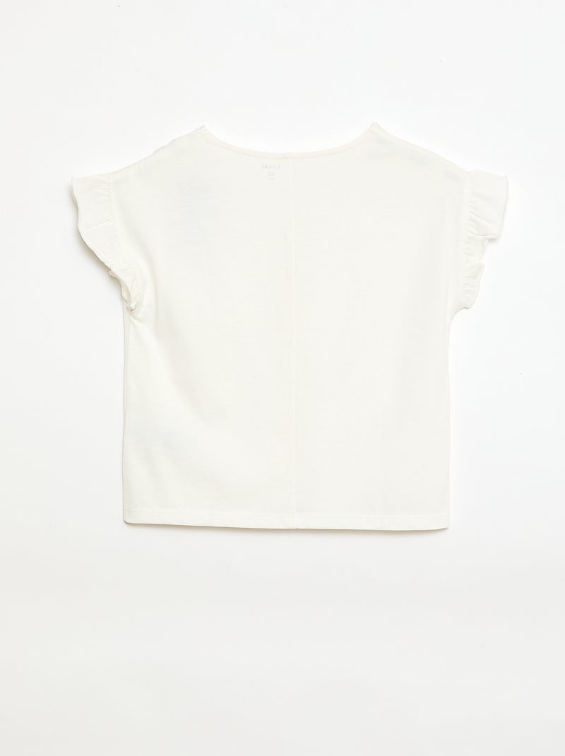 T-shirt avec nœuds fantaisies Beige - Kiabi