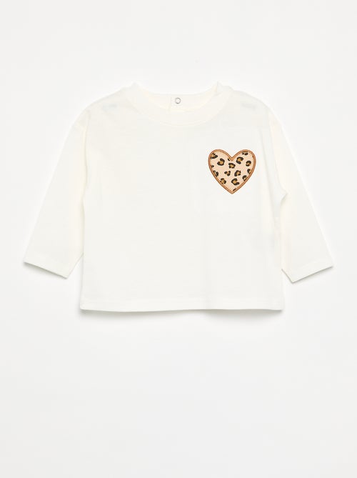 T-shirt avec patch 'cœur' à la poitrine - Kiabi