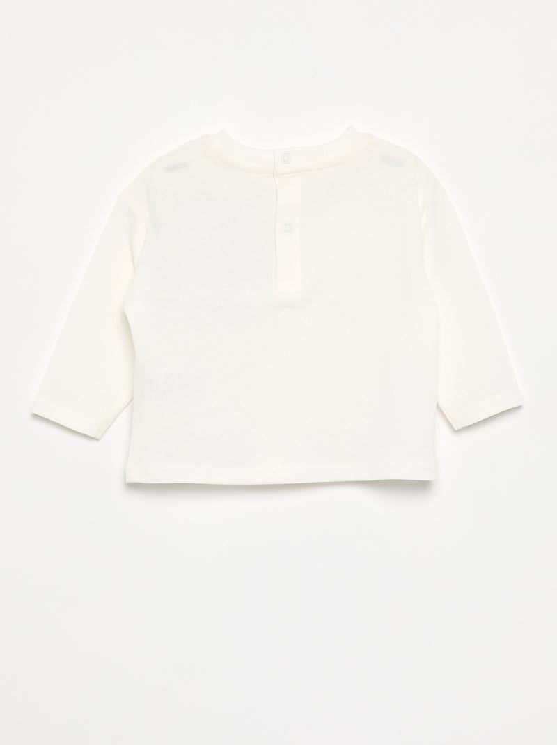T-shirt avec patch 'cœur' à la poitrine Blanc - Kiabi