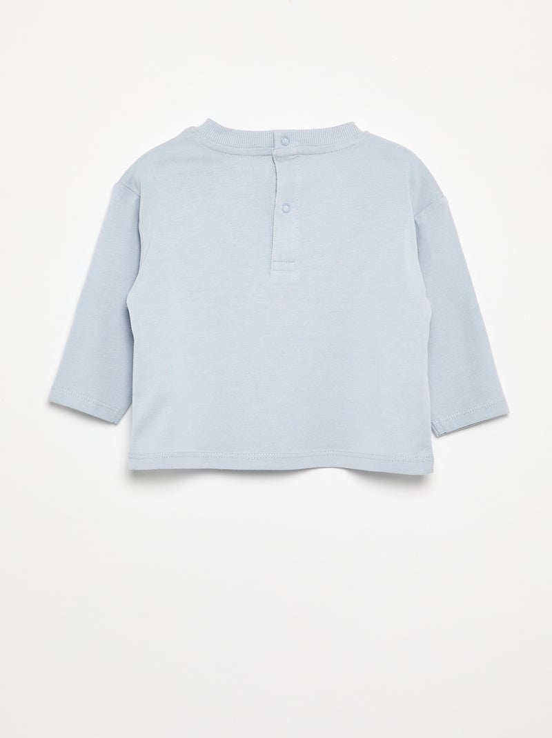 T-shirt avec patch 'cœur' à la poitrine Bleu - Kiabi