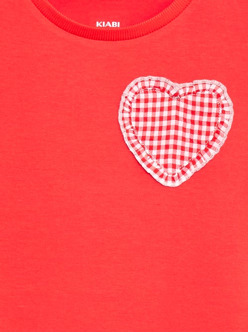 T-shirt avec patch vichy - Kiabi