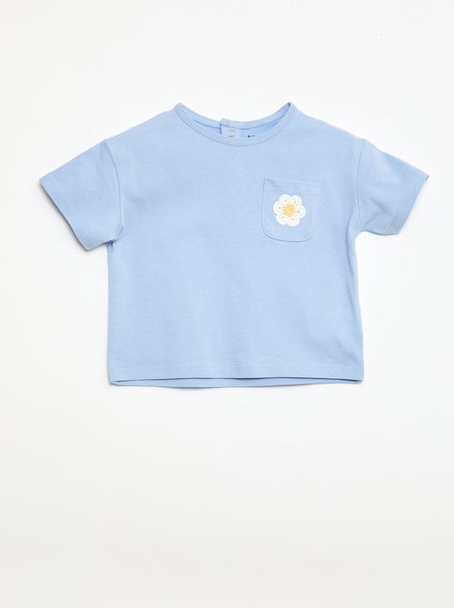 T-shirt avec poche fantaisie et broderie - Kiabi