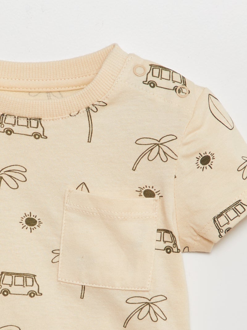 T-shirt avec poche poitrine BLANC - Kiabi