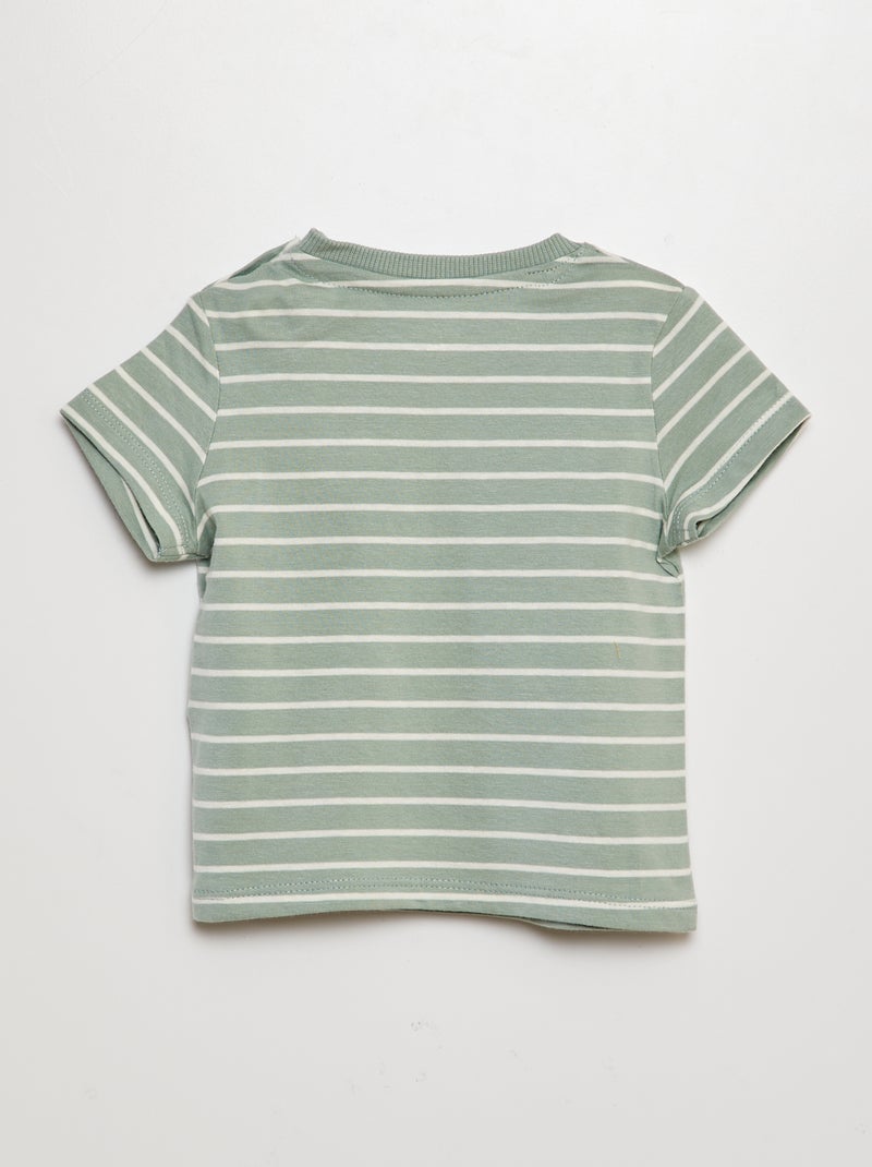 T-shirt avec poche poitrine VERT - Kiabi