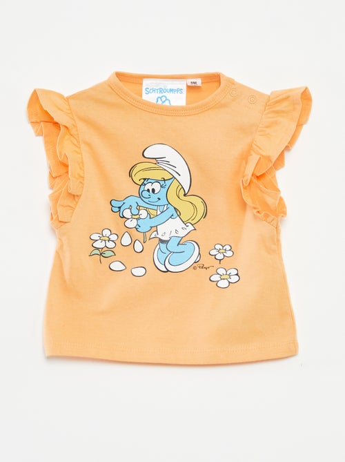 T-shirt avec volants 'Les Schtroumpfs' - Kiabi