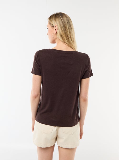 T-shirt basic a maniche corte con scollo a V - Kiabi