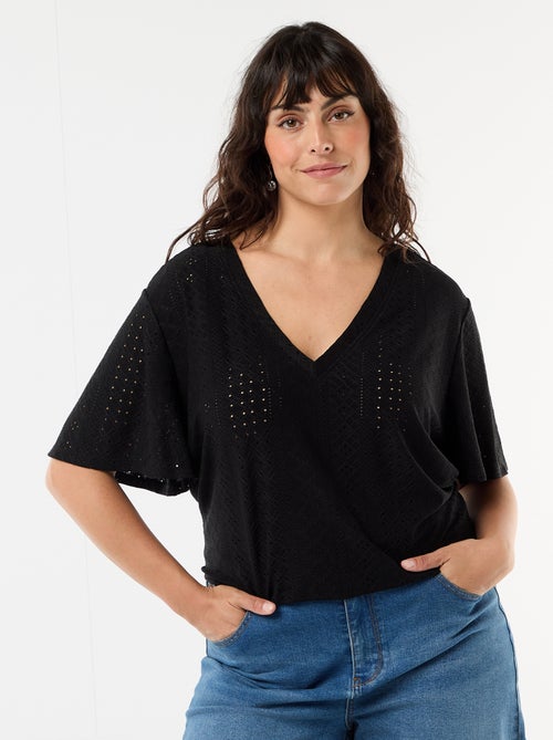 T-shirt basic in maglia traforata - Kiabi