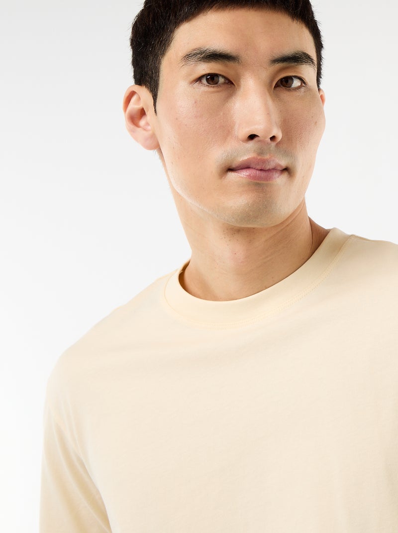 T-shirt basic vestibilità comfort / oversize Beige - Kiabi