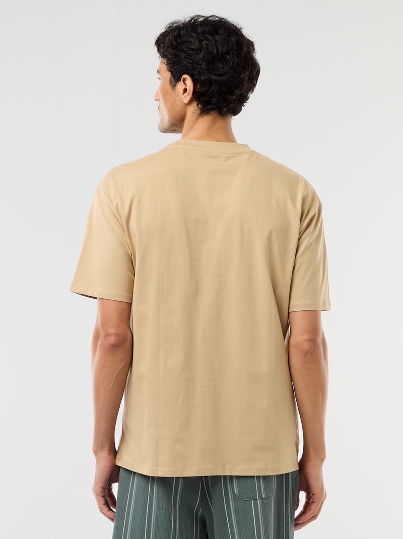 T-shirt basic vestibilità comfort / oversize Beige - Kiabi