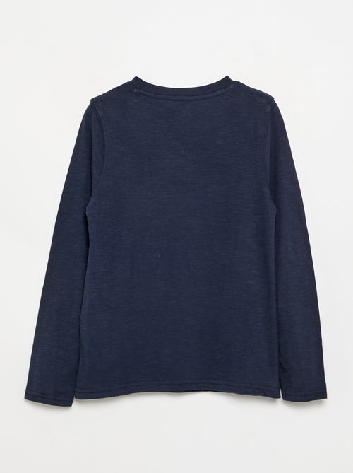 T-shirt basica con collo alla tunisina - Kiabi