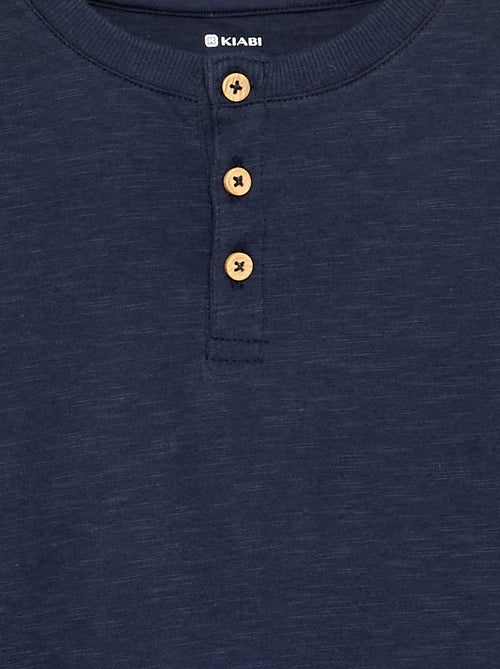 T-shirt basica con collo alla tunisina - Kiabi