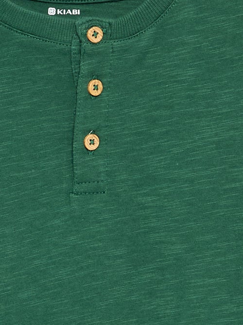 T-shirt basica con collo alla tunisina - Kiabi