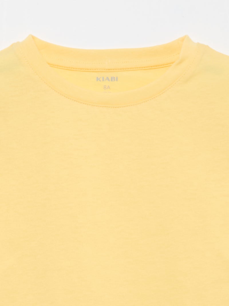 T-shirt basica in jersey tinta unita Giallo - Kiabi