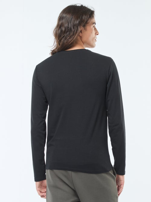 T-shirt basico a maniche lunghe e girocollo - Kiabi