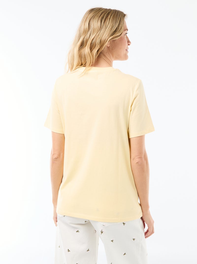 T-shirt basico da allattamento a maniche corte Giallo - Kiabi