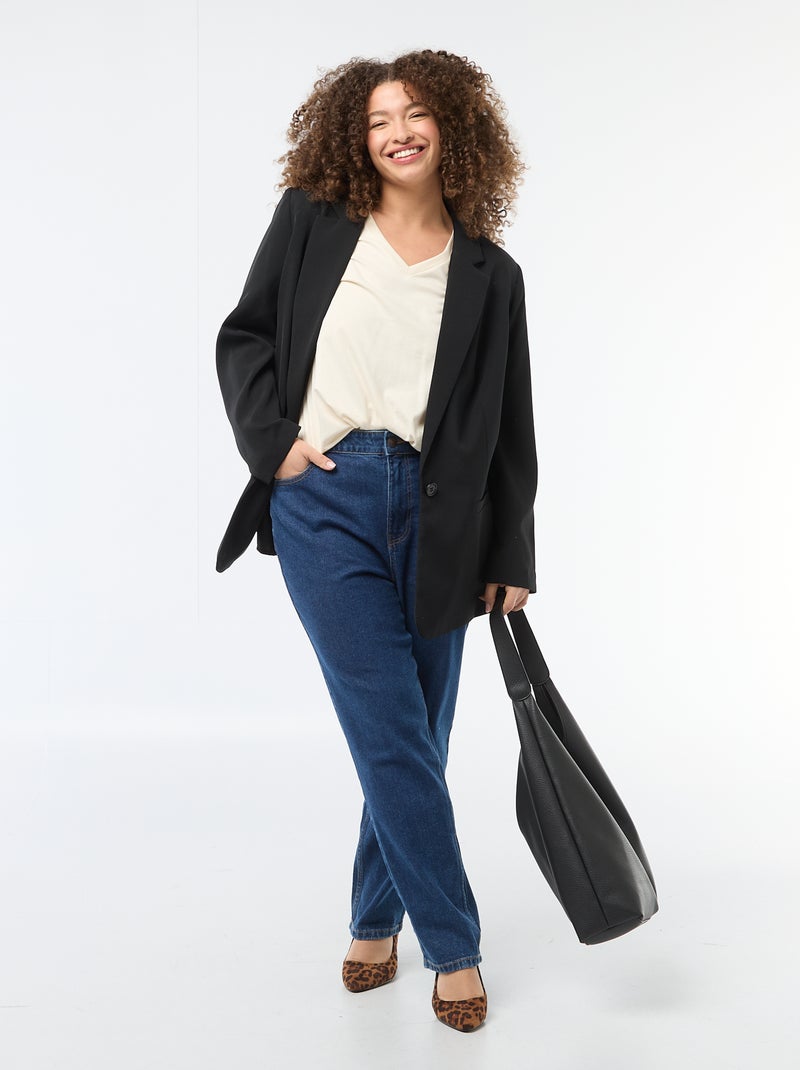 T-shirt basique à manches courtes et col V Blanc - Kiabi