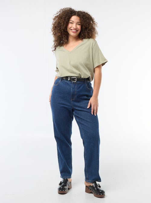 T-shirt basique à manches courtes et col V - Kiabi