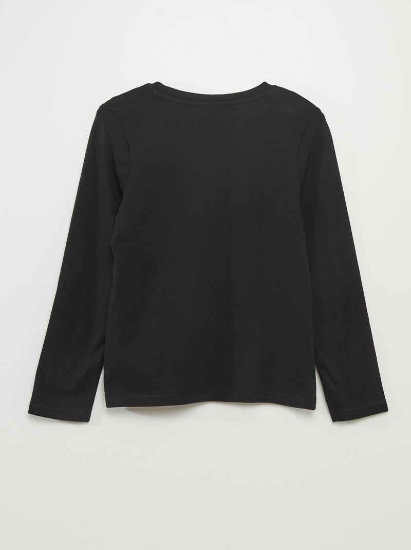 T-shirt basique à manches longues Noir - Kiabi