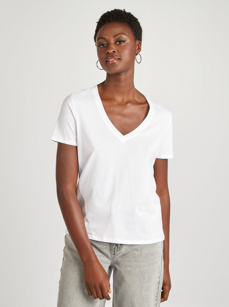 T-shirt basique Blanc - Kiabi