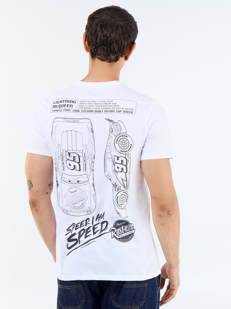 T-Shirt "Cars" "Disney" "Pixar" mit Vorder- und Rückseitenprint Weiß - Kiabi