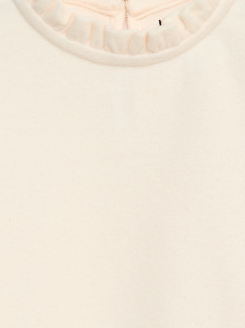 T-shirt col montant côtelé Blanc - Kiabi