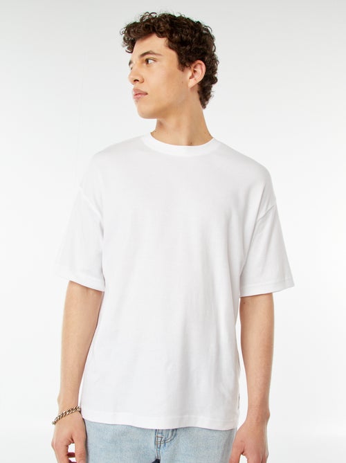 T-shirt col rond en coton - Kiabi