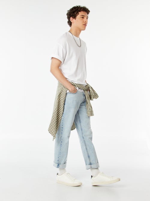 T-shirt col rond en coton - Kiabi