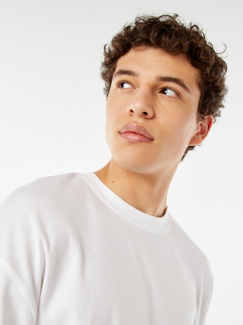 T-shirt col rond en coton - Kiabi