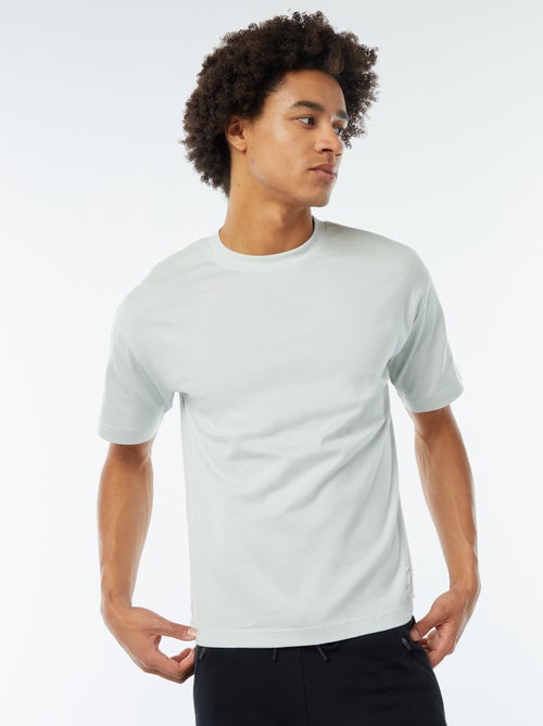 T-shirt col rond en coton - Kiabi