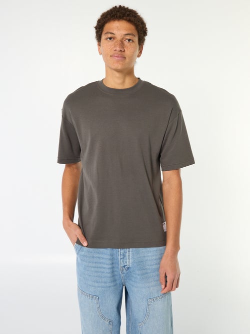 T-shirt col rond en coton - Kiabi