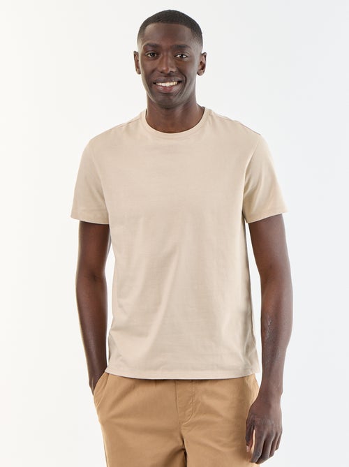 T-shirt col rond homme en jersey uni - Kiabi